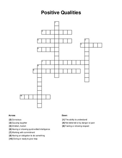 positive quality crossword|positive quality 6 crossword.